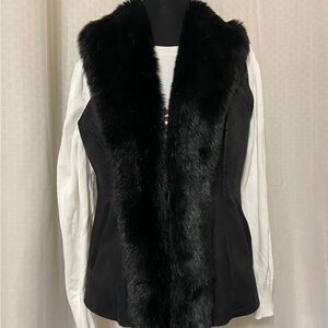 Elegant Black Faux Fur Women's Vest